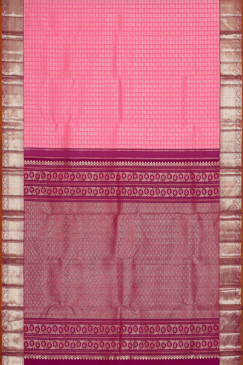 Image of Kanchipattu Pink Brocade Saree